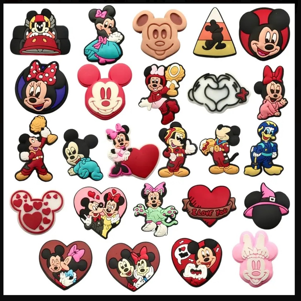 L33 25pz Mickey Minnie crocs Ornaments, PVC